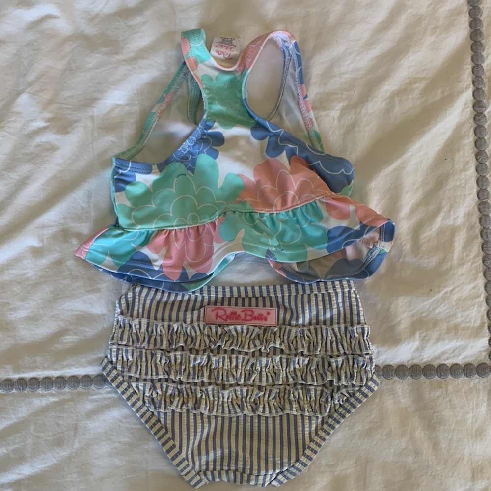 Cutest Rufflebutts Racerback Bathing Suit Set - Picture 2 of 7